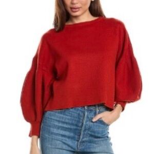 Oat New York Scarlet Balloon Sleeve Sweater